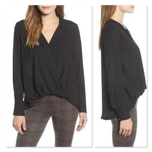 Gibson Surplice Drape Front Blouse sz XS